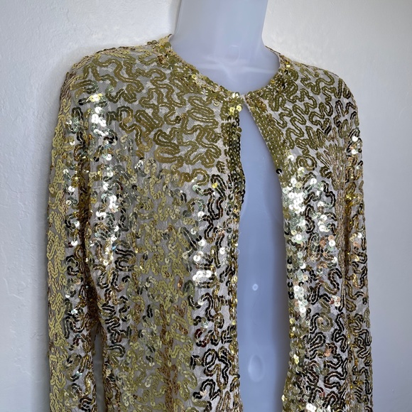 Gold Hawk | Golden Sequin Embellished Cardigan - Picture 4 of 16